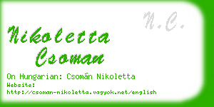 nikoletta csoman business card